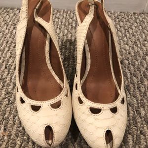 Zara sling back peep toe heels